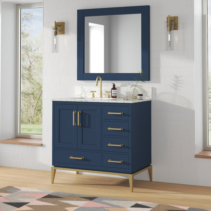 Mercury Row® Bruder 36" Single Bathroom Vanity Set with Mirror